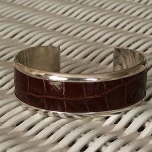 ✨Vintage LaBelle sterling/leather cuff bracelet✨
